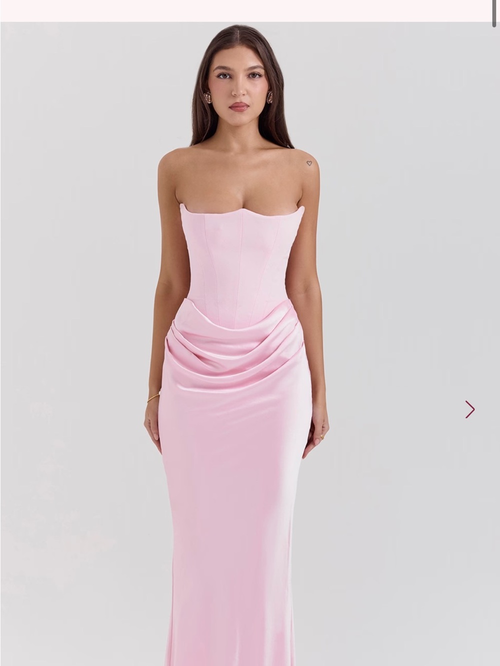 House of CB Persephone Rose Shadow Corset Maxi Dress XS